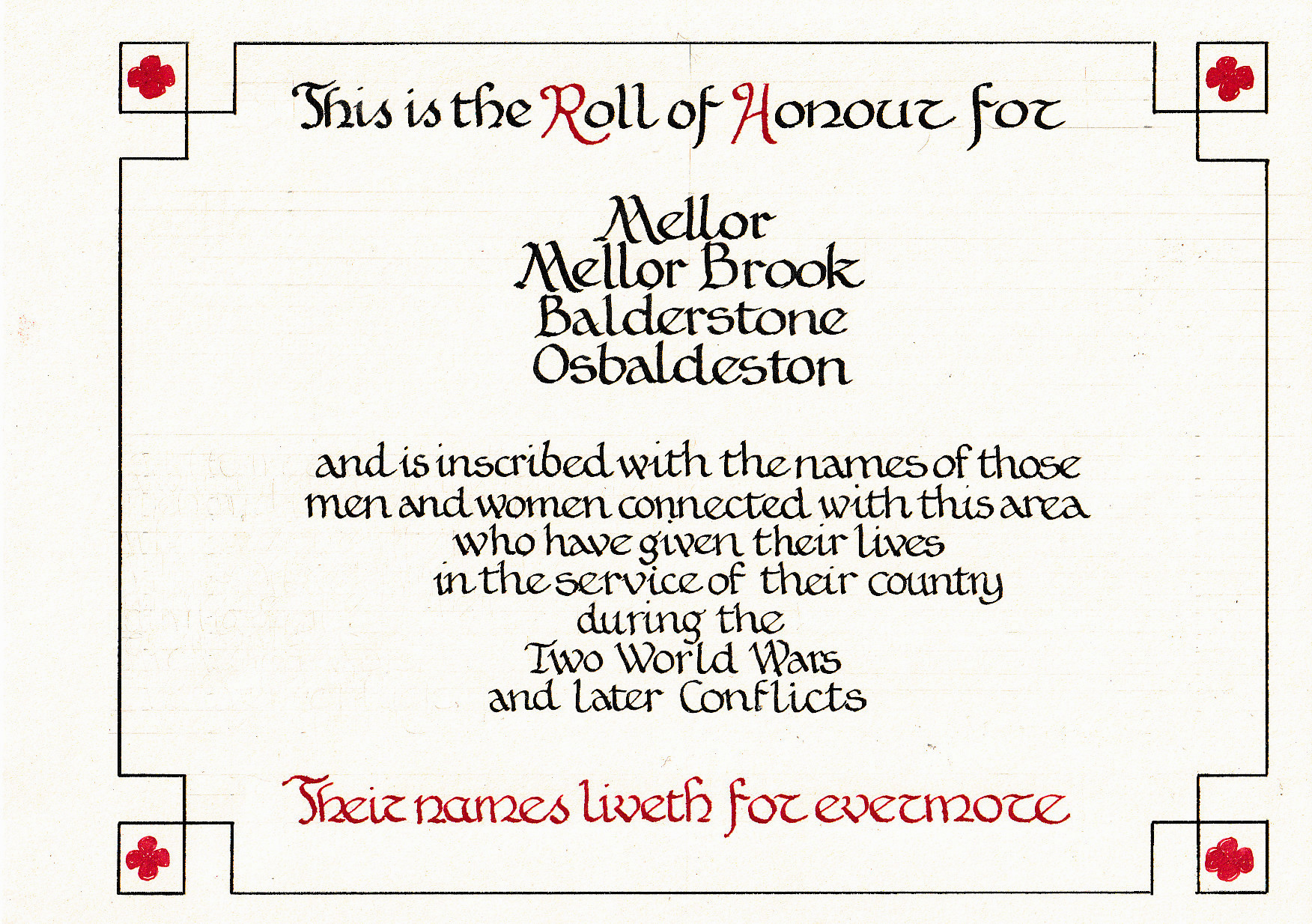 Dedication Page Book of remembrance