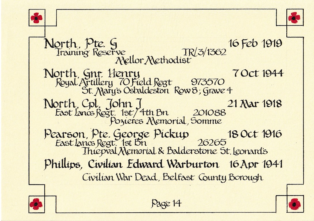 Page 14 Book of remembrance