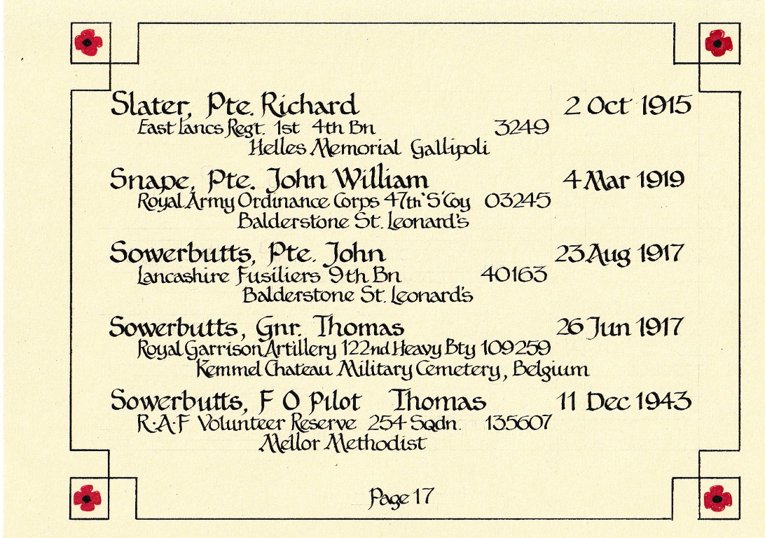 Page 17 Book of remembrance