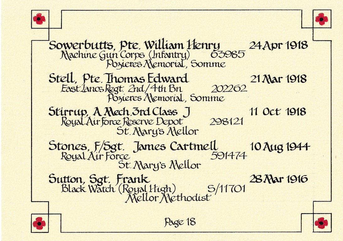 Page 18 Book of remembrance