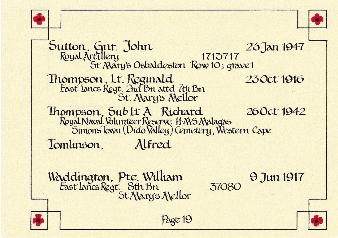 Page 19 Book of remembrance