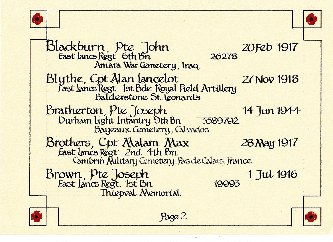 Page 2 Book of remembrance