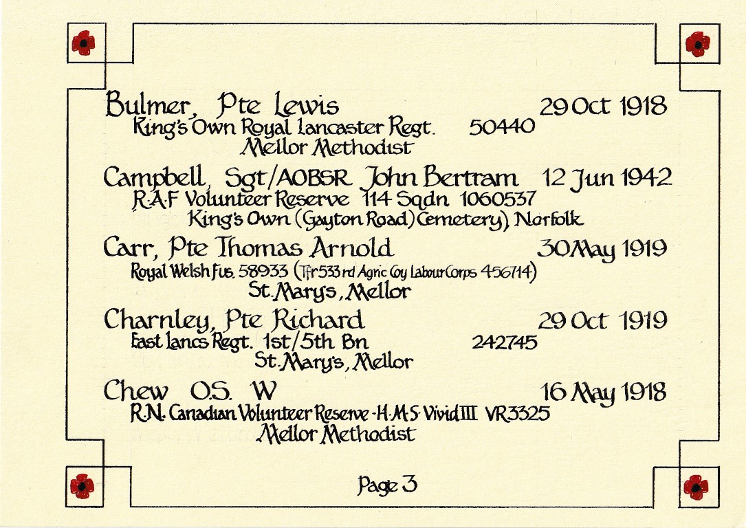 Page 3 Book of remembrance