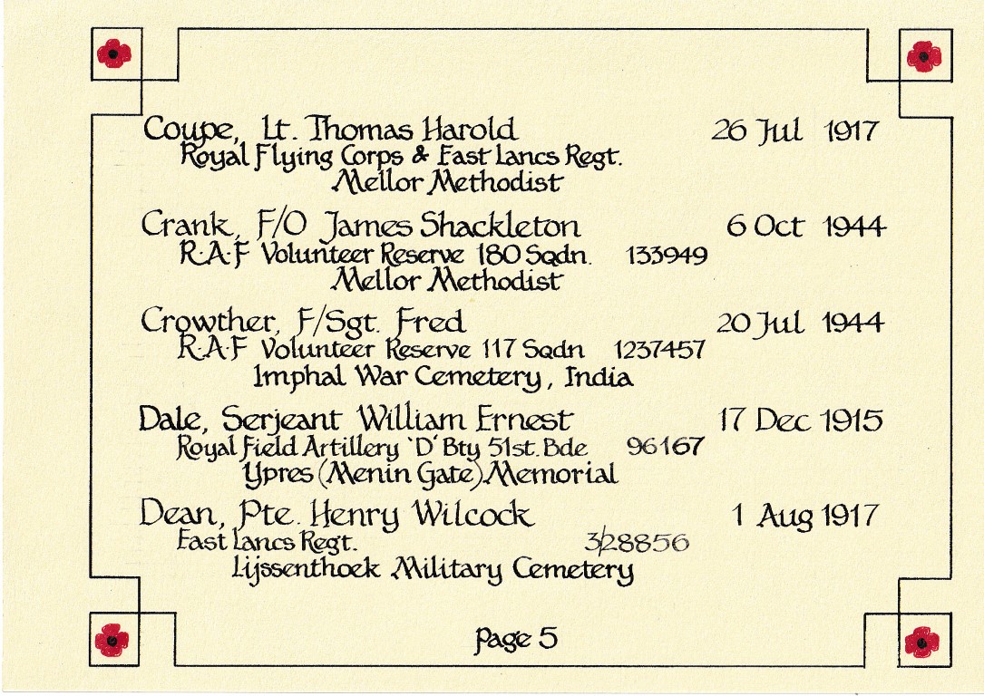 Page 5 Book of remembrance