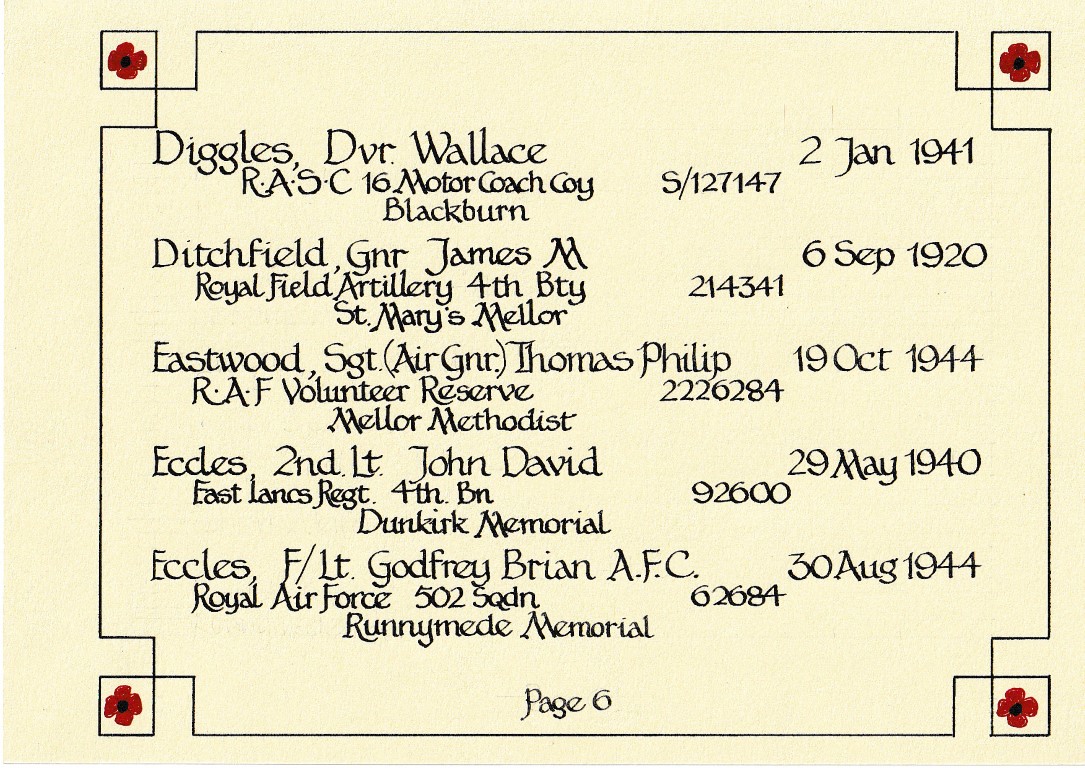 Page 6 Book of remembrance