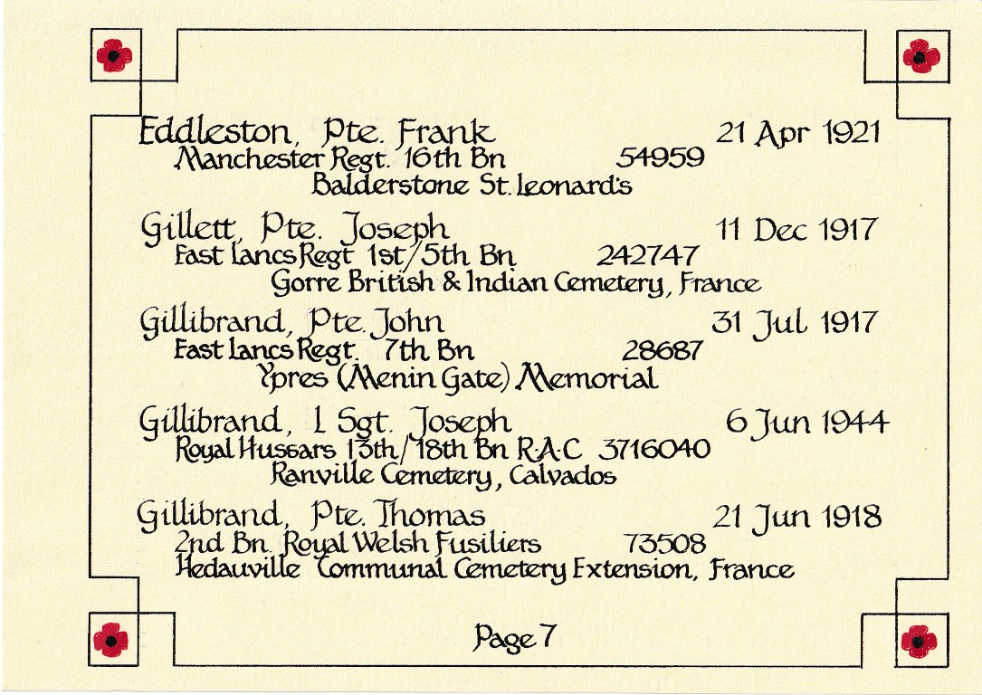 Page 7 Book of remembrance