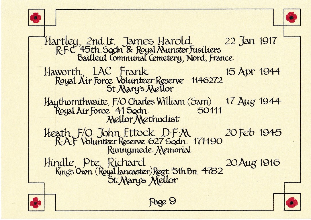 Page 9 Book of remembrance